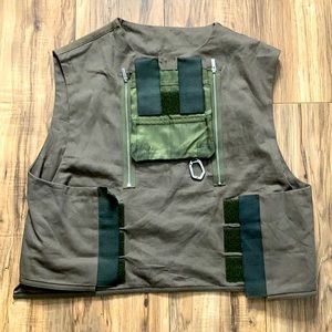 Military style Green Vest Tactical Fashion Shirt Mens Army Camo Custom Made
